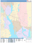 East Providence Digital Map Color Cast Style
